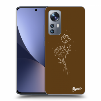 Husă pentru Xiaomi 12X - Brown flowers