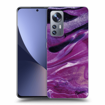 Picasee husă neagră din silicon pentru Xiaomi 12X - Purple glitter