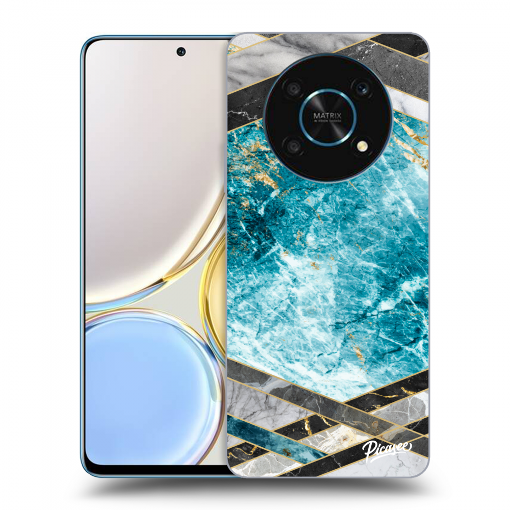 Picasee husă transparentă din silicon pentru Honor Magic4 Lite 5G - Blue geometry