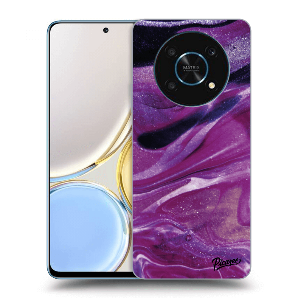 Picasee husă transparentă din silicon pentru Honor Magic4 Lite 5G - Purple glitter