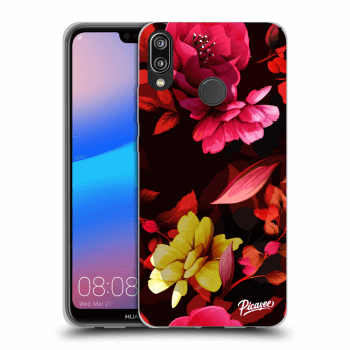 Picasee husă neagră din silicon pentru Huawei P20 Lite - Dark Peonny