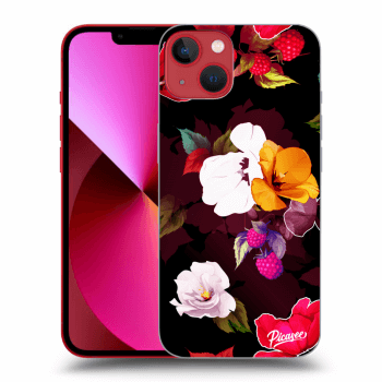 Picasee husă neagră din silicon pentru Apple iPhone 14 Plus - Flowers and Berries