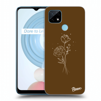 Husă pentru Realme C21Y - Brown flowers