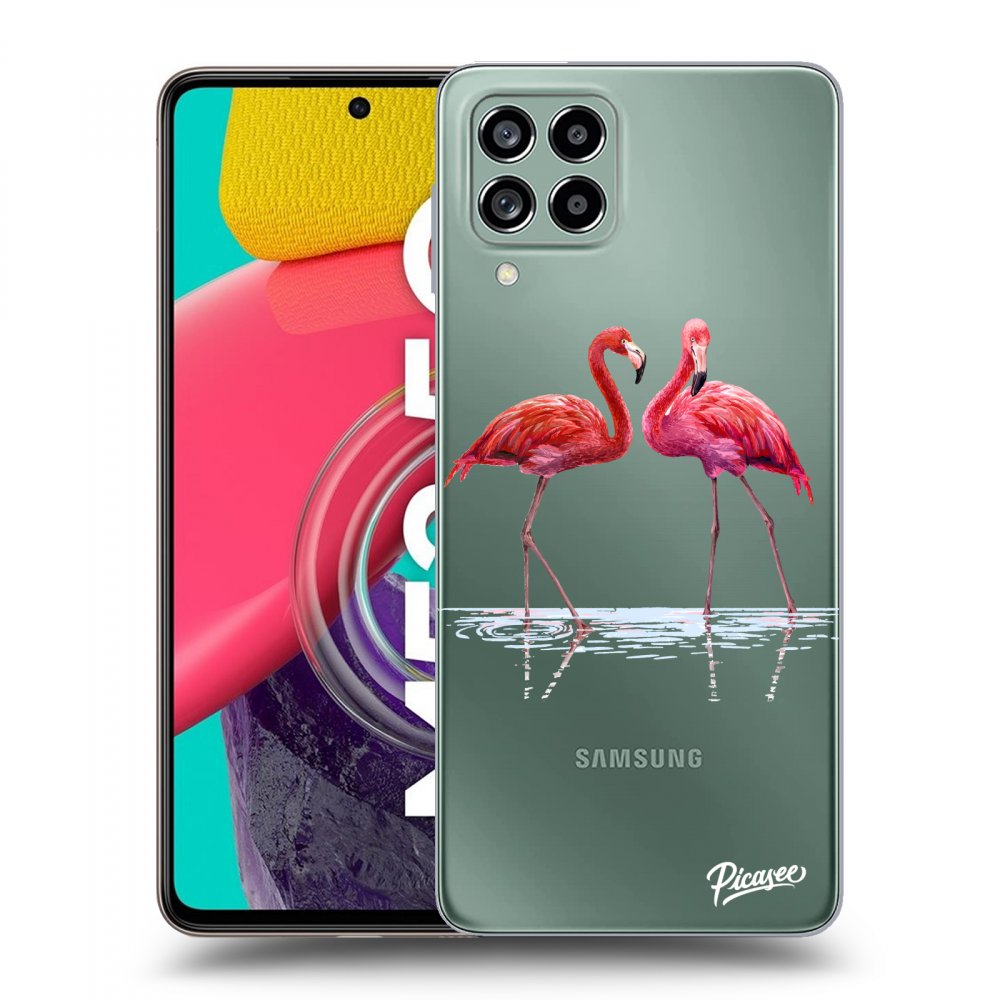Picasee husă transparentă din silicon pentru Samsung Galaxy M53 5G - Flamingos couple