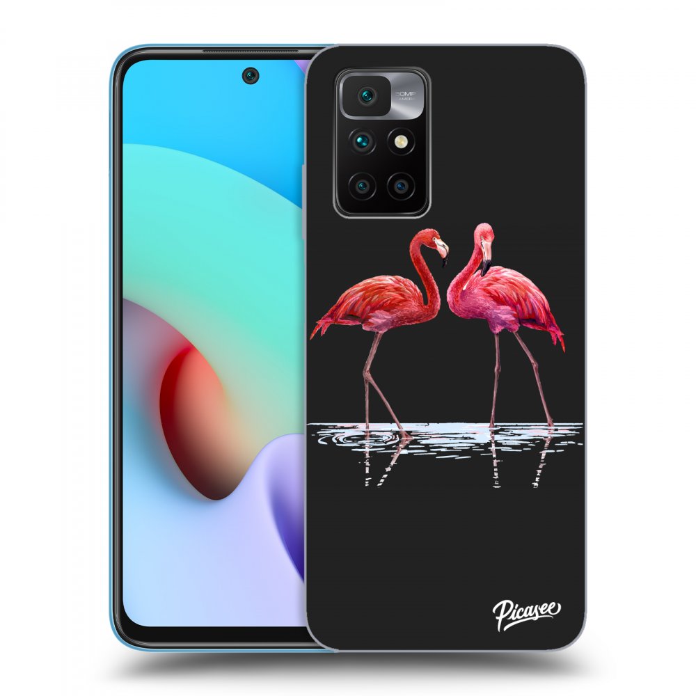 Picasee husă neagră din silicon pentru Xiaomi Redmi 10 (2022) - Flamingos couple