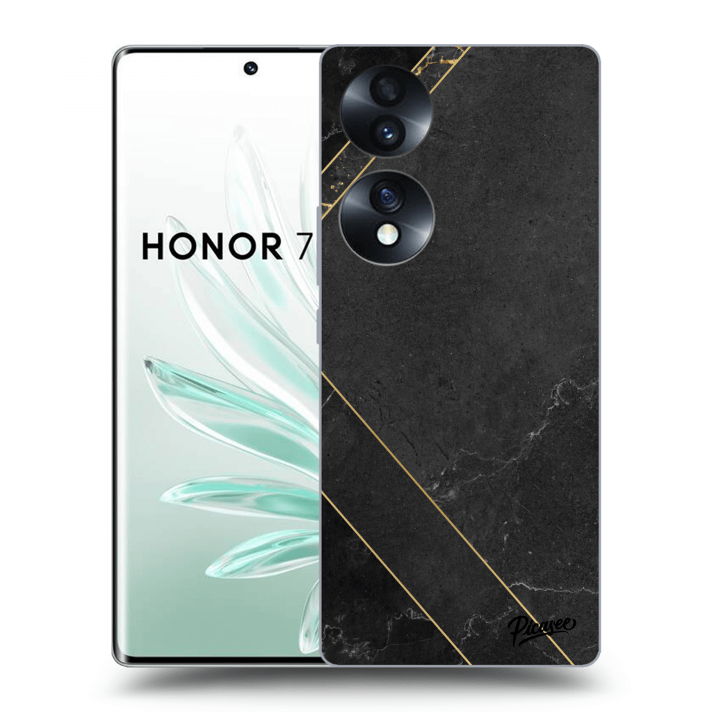 Picasee husă transparentă din silicon pentru Honor 70 - Black tile