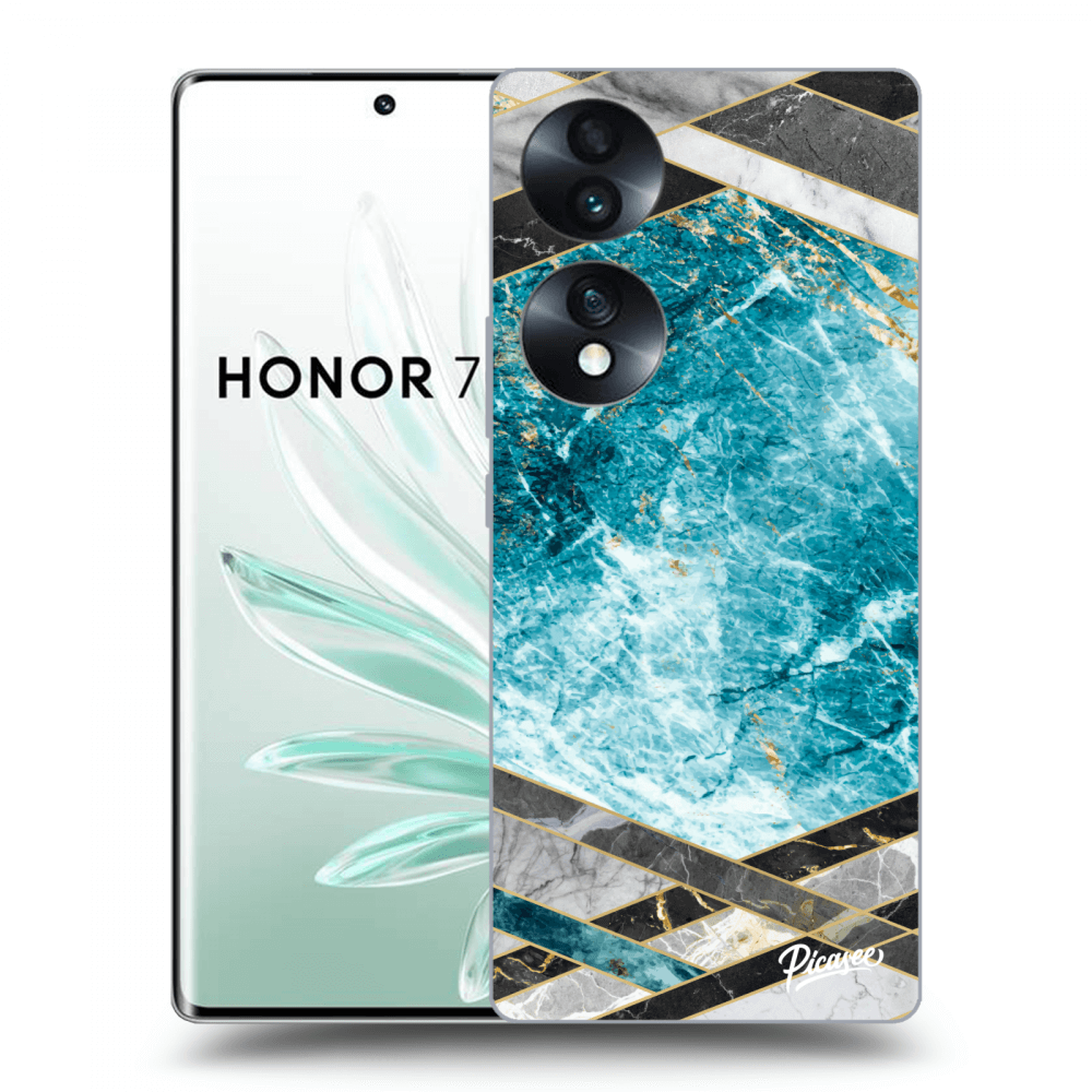 Picasee husă transparentă din silicon pentru Honor 70 - Blue geometry