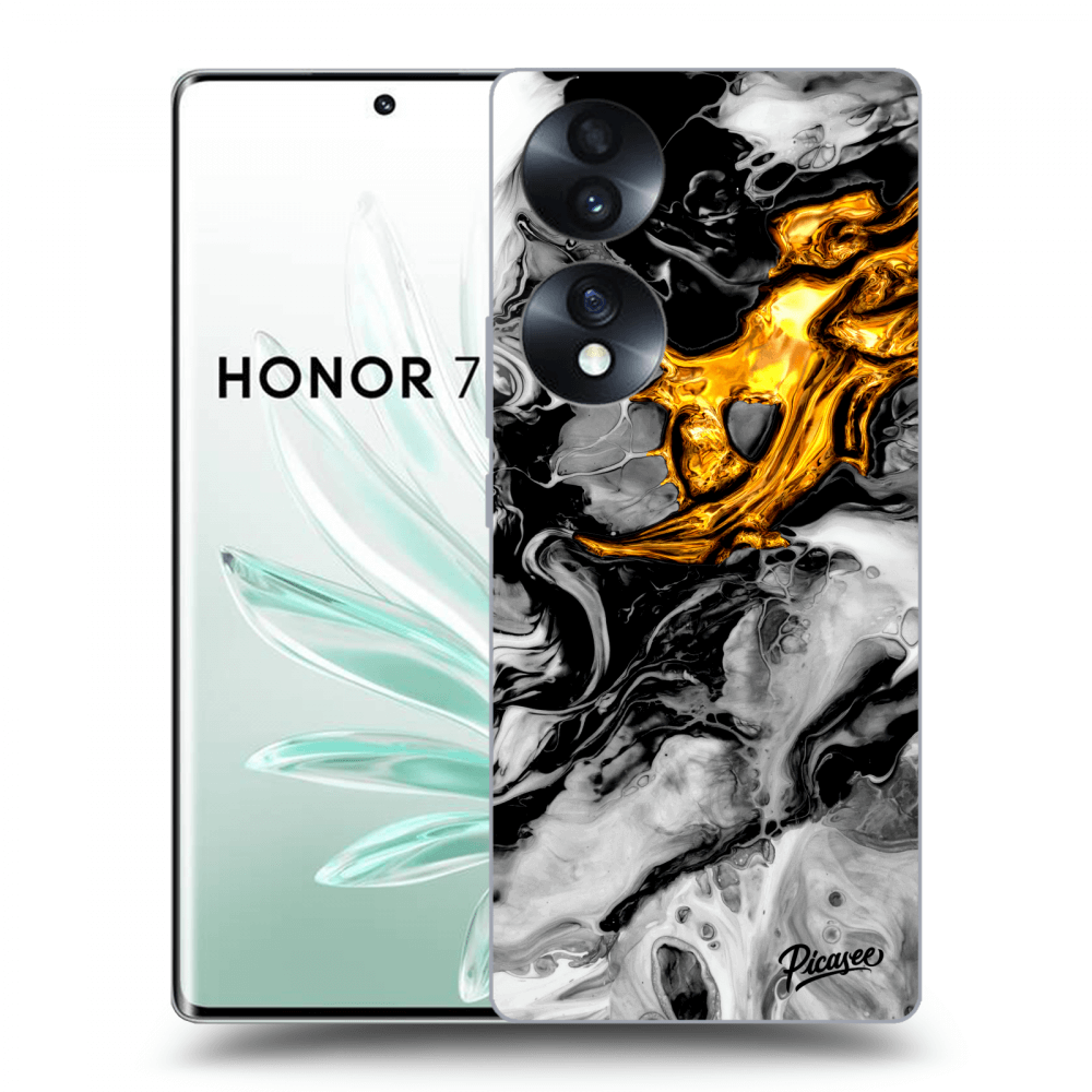 Picasee husă transparentă din silicon pentru Honor 70 - Black Gold 2