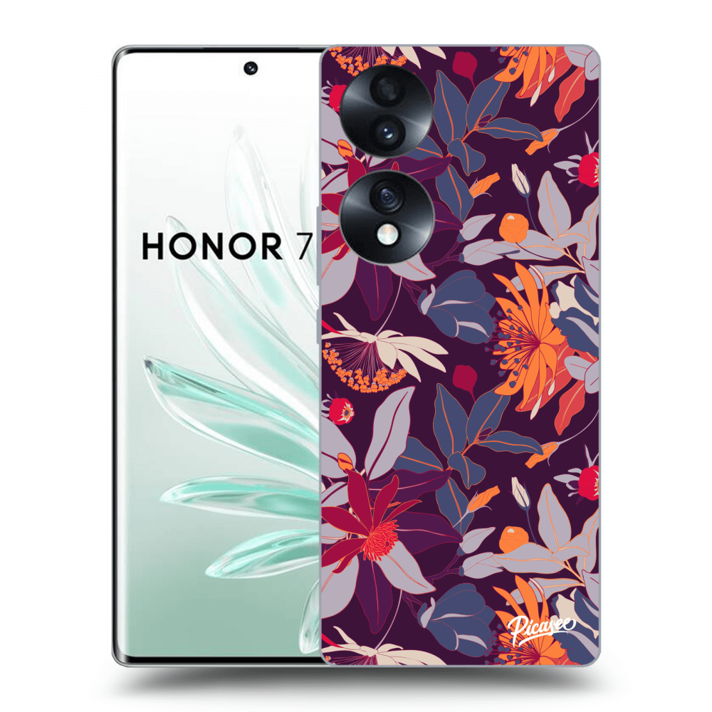 Picasee husă transparentă din silicon pentru Honor 70 - Purple Leaf