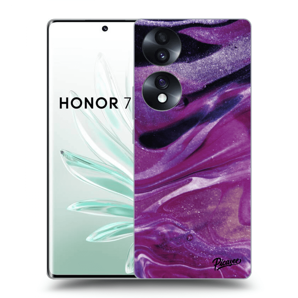 Picasee husă transparentă din silicon pentru Honor 70 - Purple glitter