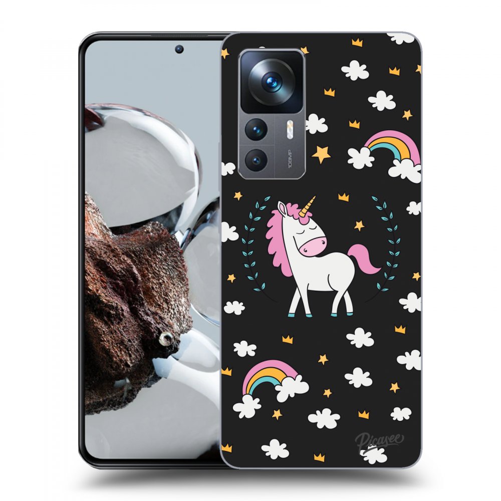 Picasee husă neagră din silicon pentru Xiaomi 12T Pro - Unicorn star heaven