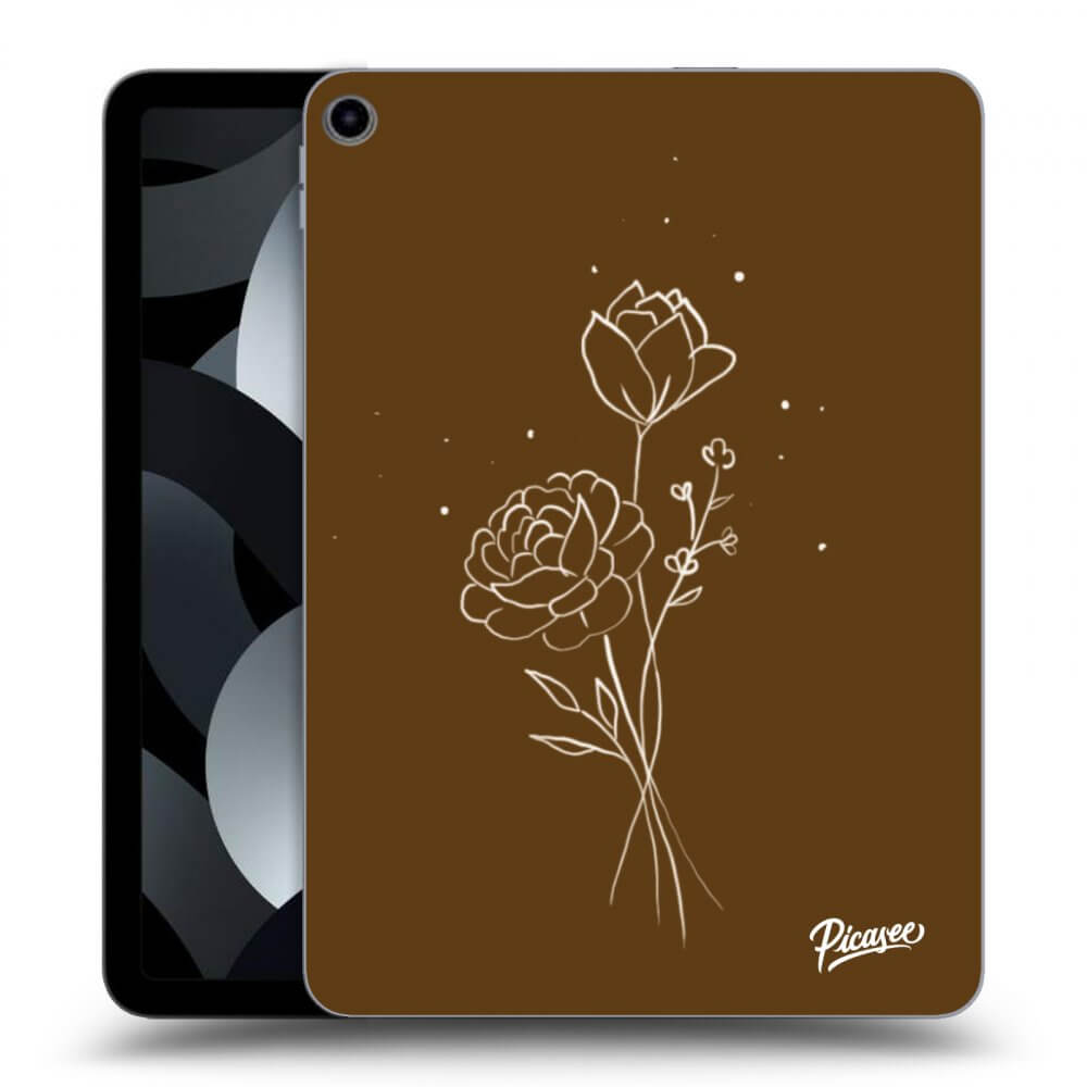 Husă Neagră Din Silicon Pentru Apple IPad 10,9 2022 (10.generace) - Brown Flowers