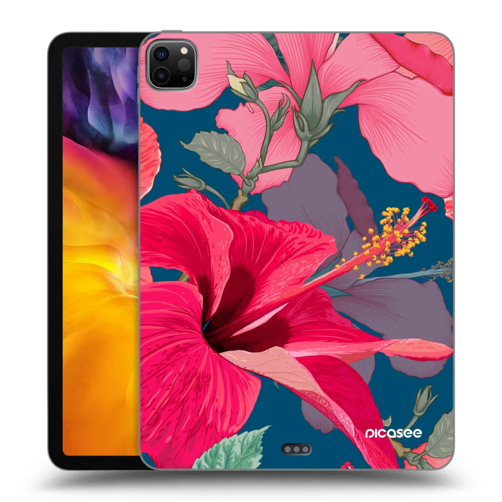 Picasee husă neagră din silicon pentru Apple iPad Pro 11" 2022 M2 (4.generace) - Hibiscus