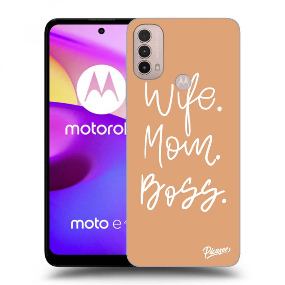 Picasee husă neagră din silicon pentru Motorola Moto E40 - Boss Mama