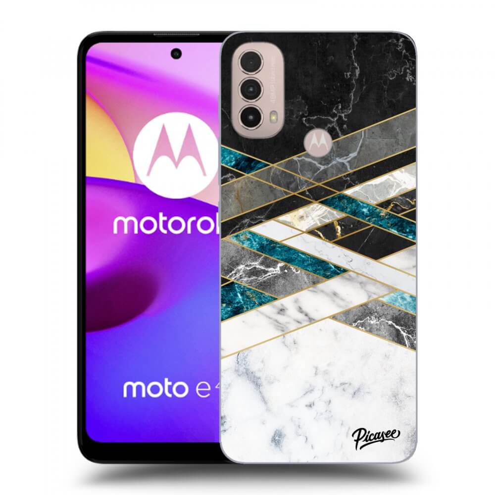 Picasee husă neagră din silicon pentru Motorola Moto E40 - Black & White geometry