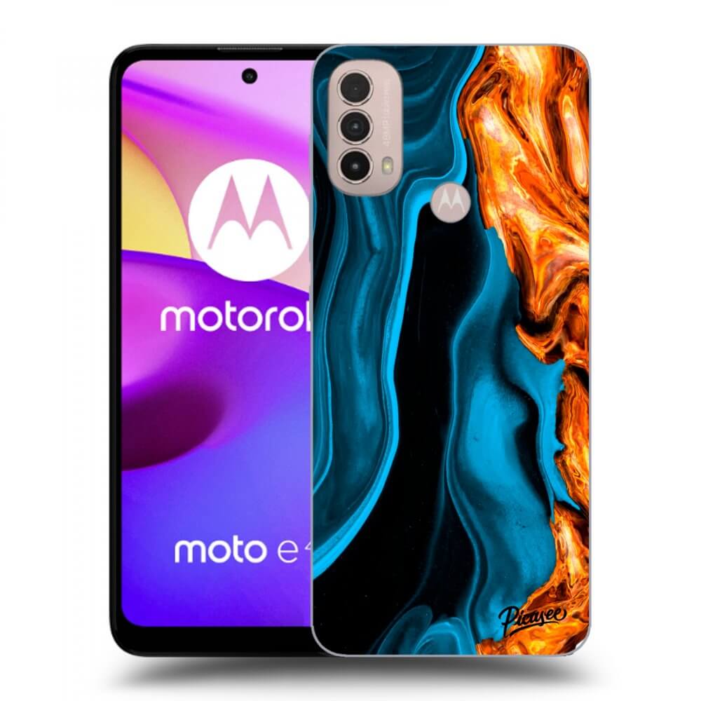 Picasee husă neagră din silicon pentru Motorola Moto E40 - Gold blue