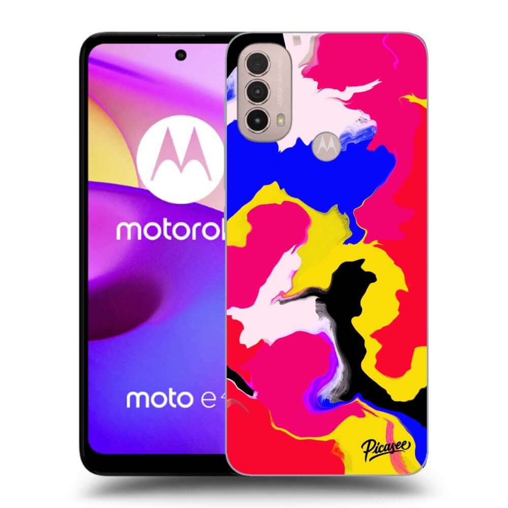 Picasee husă neagră din silicon pentru Motorola Moto E40 - Watercolor