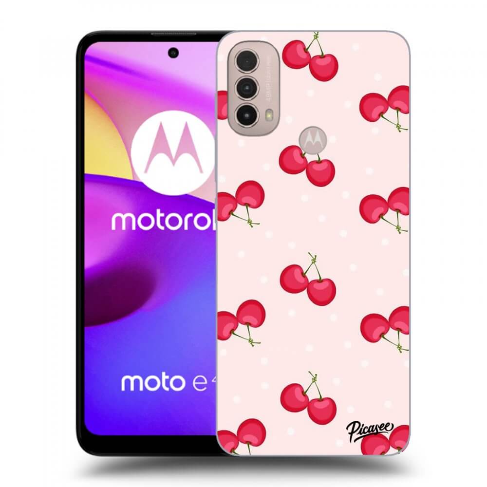 Picasee husă neagră din silicon pentru Motorola Moto E40 - Cherries