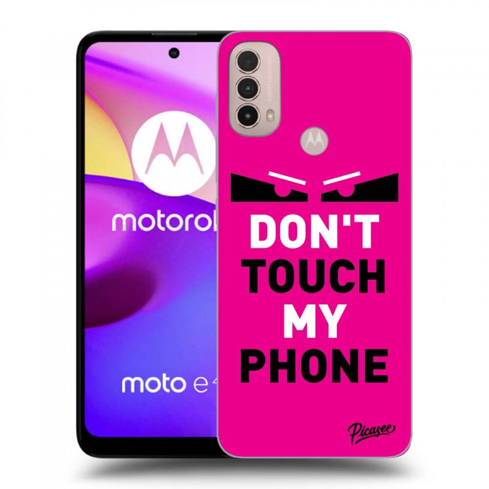 Picasee husă neagră din silicon pentru Motorola Moto E40 - Shadow Eye - Pink