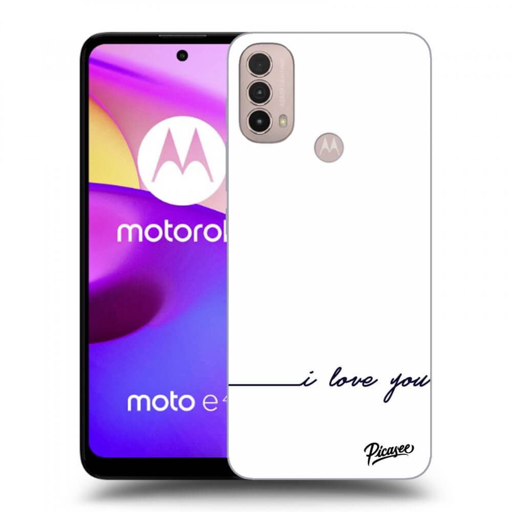 Picasee husă neagră din silicon pentru Motorola Moto E40 - I love you