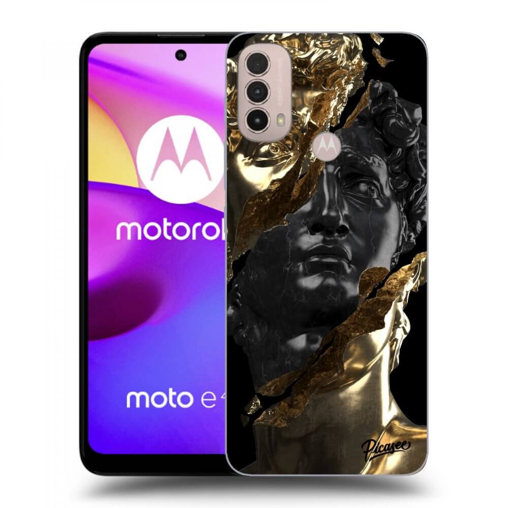 Picasee husă neagră din silicon pentru Motorola Moto E40 - Gold - Black