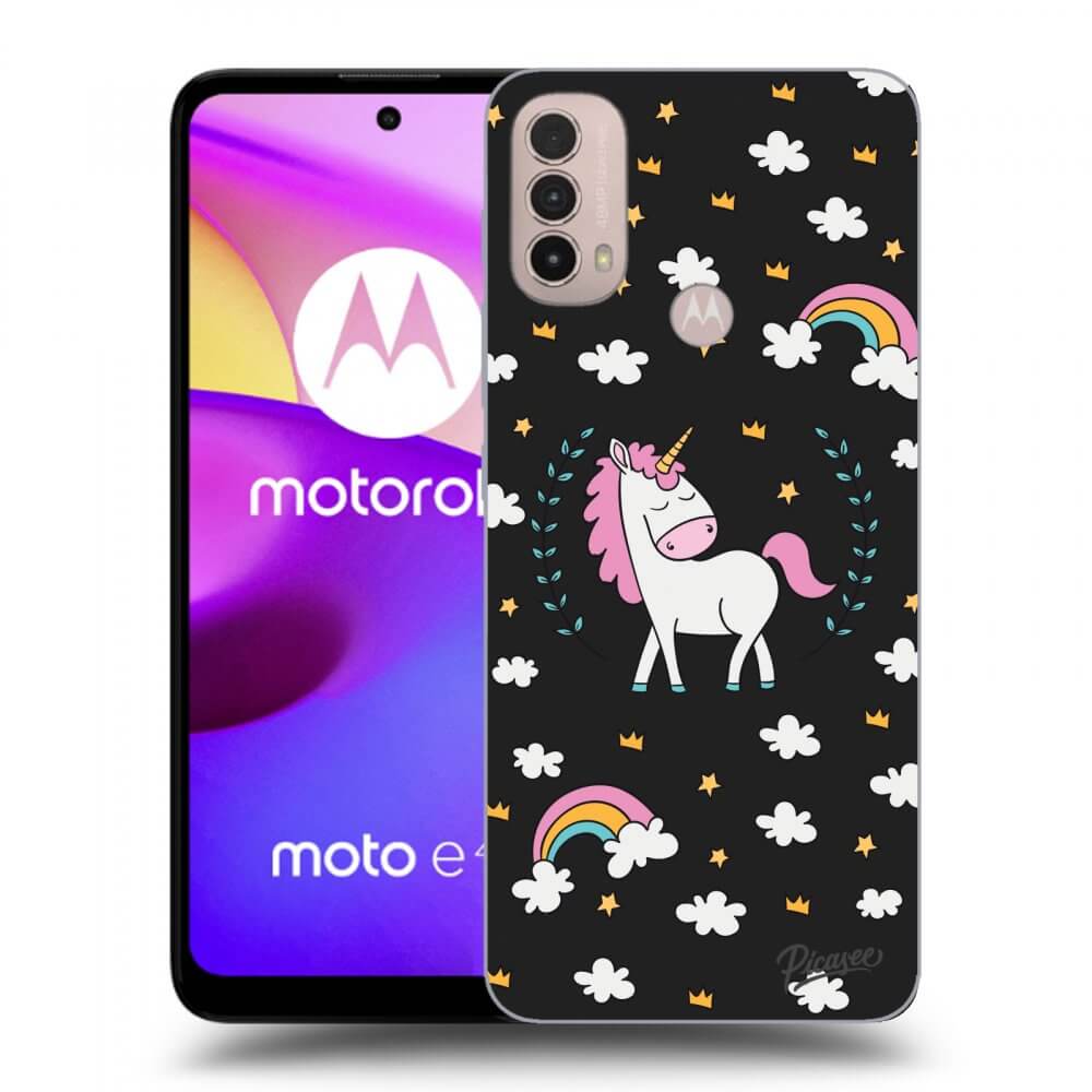 Picasee husă neagră din silicon pentru Motorola Moto E40 - Unicorn star heaven