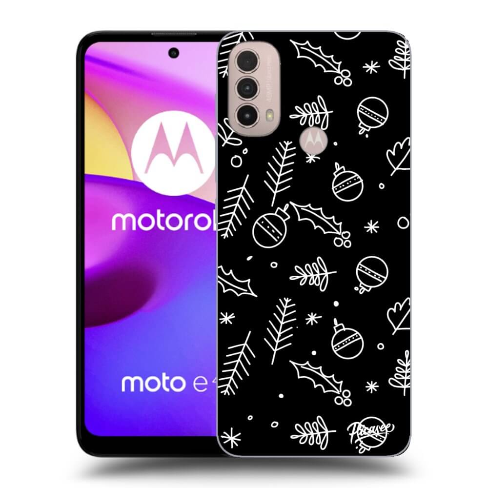 Picasee husă neagră din silicon pentru Motorola Moto E40 - Mistletoe