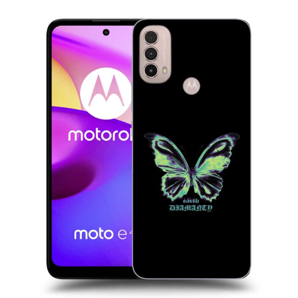Picasee husă neagră din silicon pentru Motorola Moto E40 - Diamanty Blue