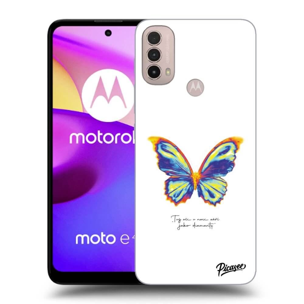 Picasee husă neagră din silicon pentru Motorola Moto E40 - Diamanty White