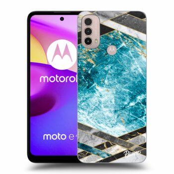 Husă pentru Motorola Moto E40 - Blue geometry