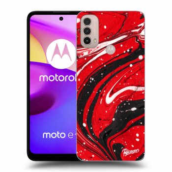 Picasee husă neagră din silicon pentru Motorola Moto E40 - Red black