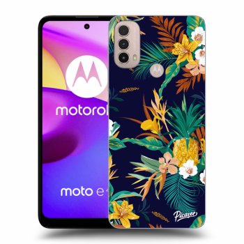 Picasee husă neagră din silicon pentru Motorola Moto E40 - Pineapple Color