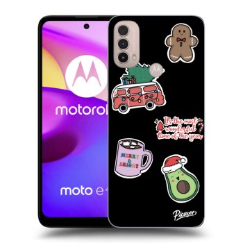 Husă pentru Motorola Moto E40 - Christmas Stickers