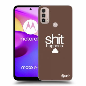 Picasee husă neagră din silicon pentru Motorola Moto E40 - Shit happens