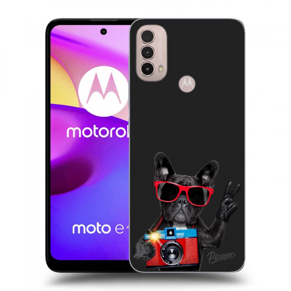 Picasee husă neagră din silicon pentru Motorola Moto E40 - French Bulldog