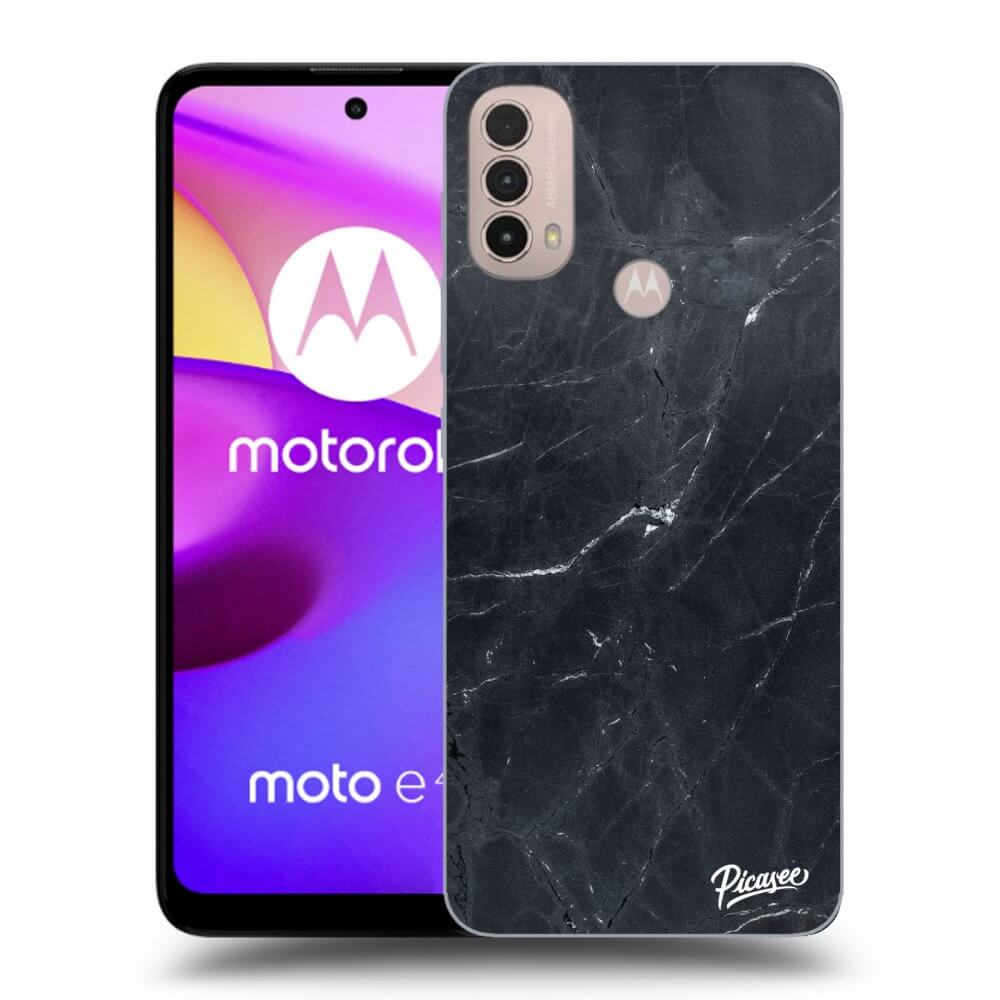 Picasee husă neagră din silicon pentru Motorola Moto E40 - Black marble