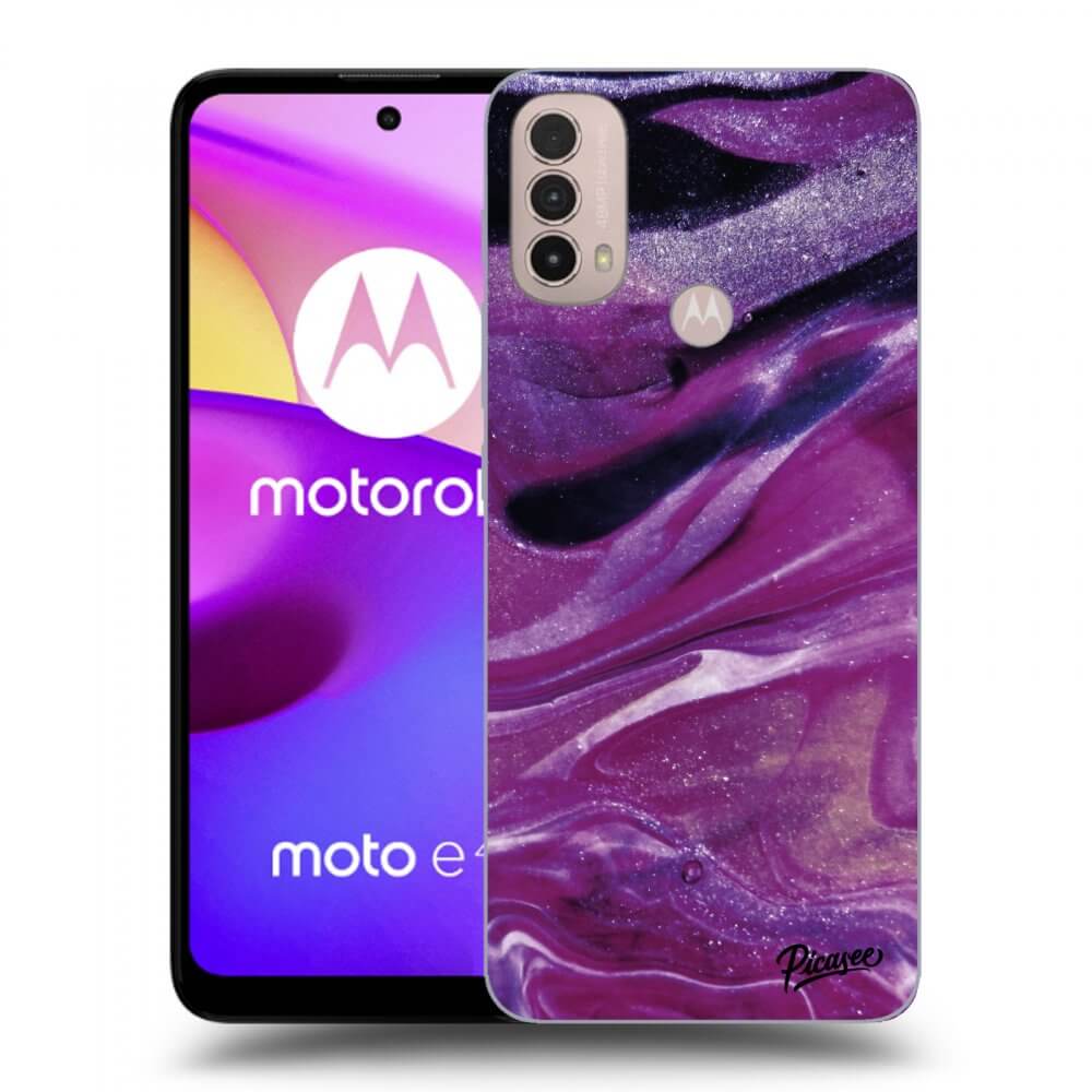 Picasee husă neagră din silicon pentru Motorola Moto E40 - Purple glitter