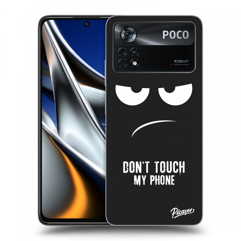 Picasee husă neagră din silicon pentru Xiaomi Poco M4 Pro - Don't Touch My Phone