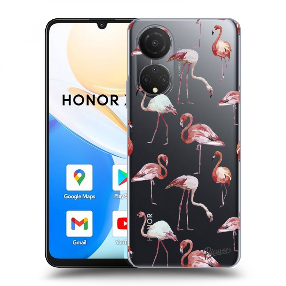 Picasee husă transparentă din silicon pentru Honor X7 - Flamingos