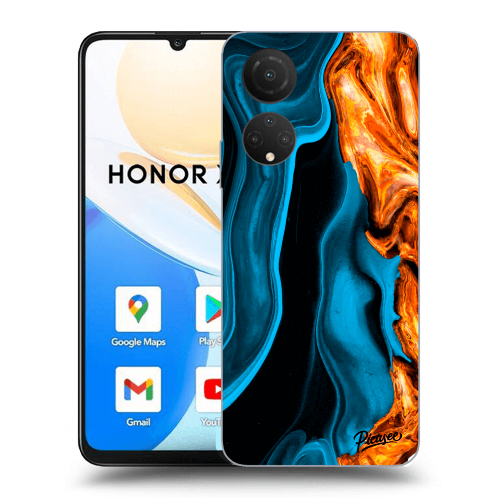 Picasee husă transparentă din silicon pentru Honor X7 - Gold blue
