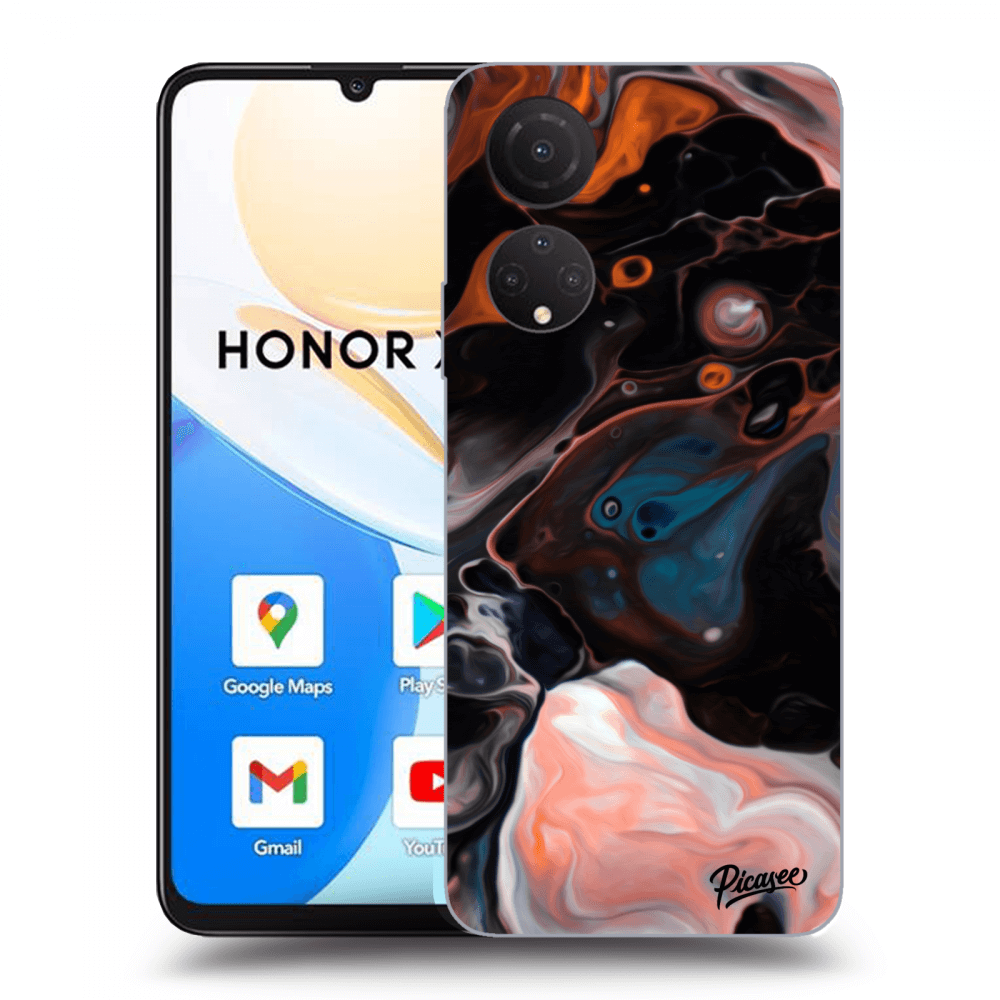 Picasee husă neagră din silicon pentru Honor X7 - Cream