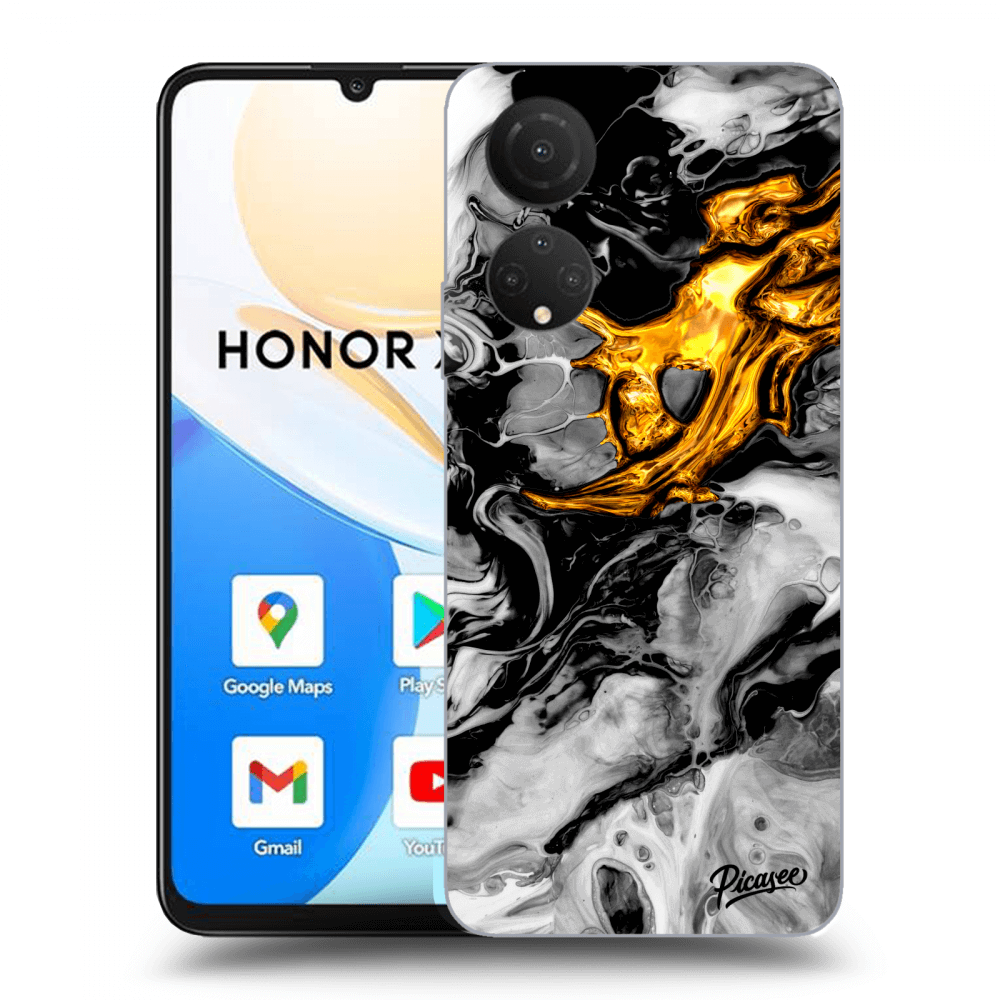 Picasee husă neagră din silicon pentru Honor X7 - Black Gold 2