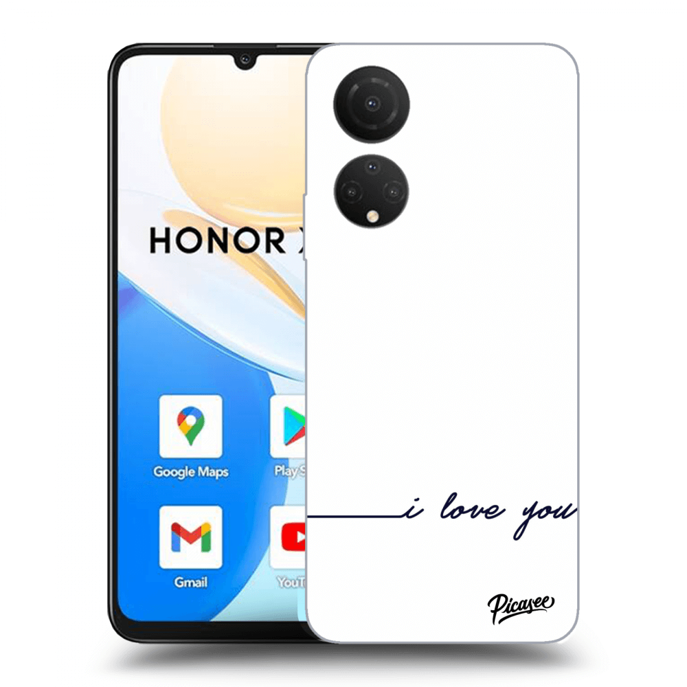 Picasee husă neagră din silicon pentru Honor X7 - I love you