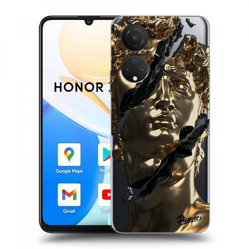 Picasee husă transparentă din silicon pentru Honor X7 - Golder