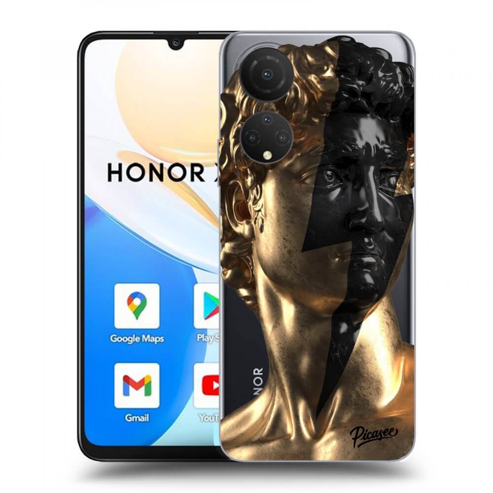 Picasee husă transparentă din silicon pentru Honor X7 - Wildfire - Gold