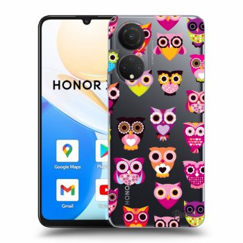 Picasee husă transparentă din silicon pentru Honor X7 - Owls