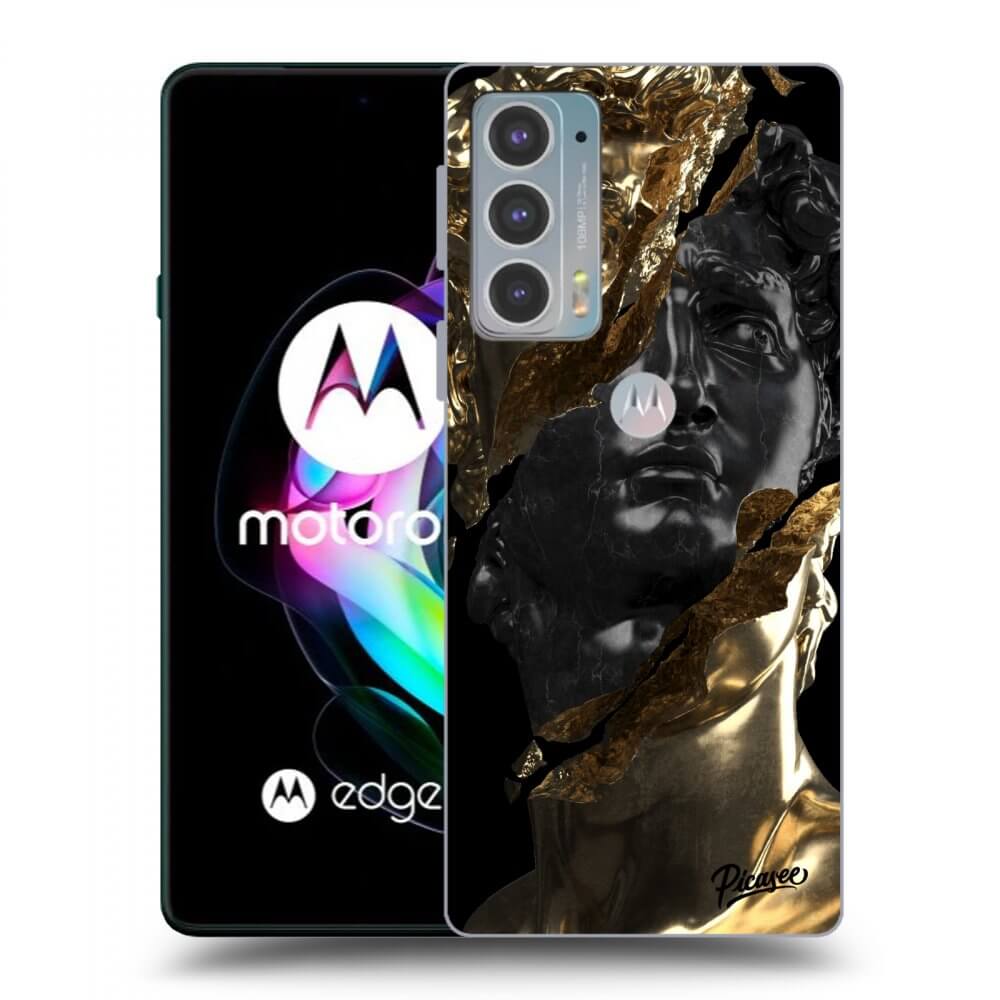 Picasee husă neagră din silicon pentru Motorola Edge 20 - Gold - Black