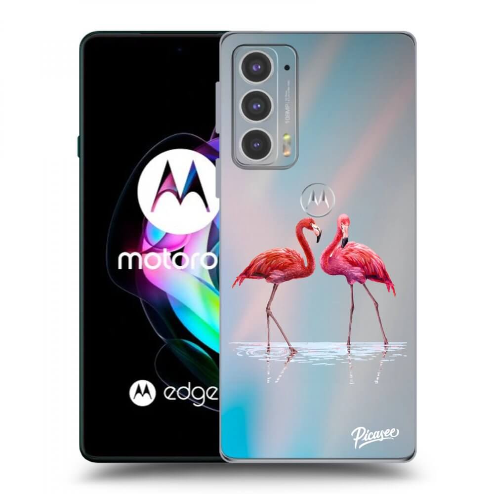 Picasee husă transparentă din silicon pentru Motorola Edge 20 - Flamingos couple