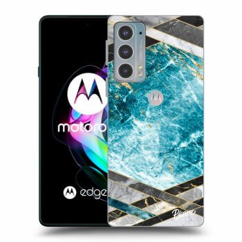 Husă pentru Motorola Edge 20 - Blue geometry