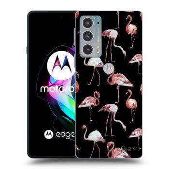 Picasee husă neagră din silicon pentru Motorola Edge 20 - Flamingos